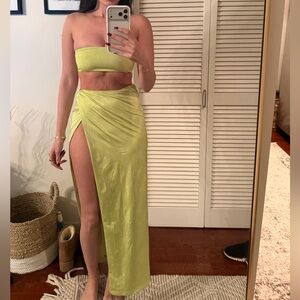 Superdown Vibrant Green Maxi Skirt